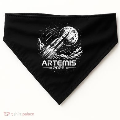 Artemis Launch To The Moon 2026 USA-Made Doggie Bandana