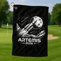 Artemis Launch To The Moon 2026 Golf Towel thumb 1