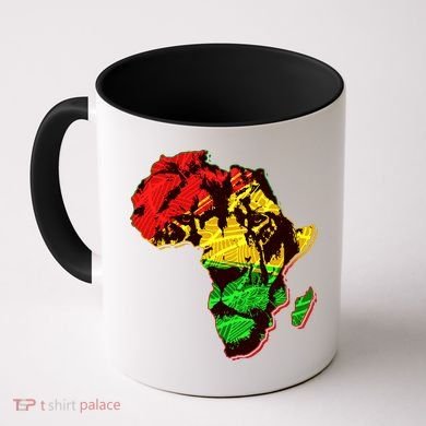 African Lion Traditional Pattern Colors Coffee Mug