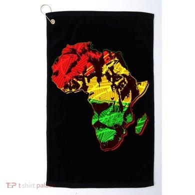 African Lion Traditional Pattern Colors Golf Towel