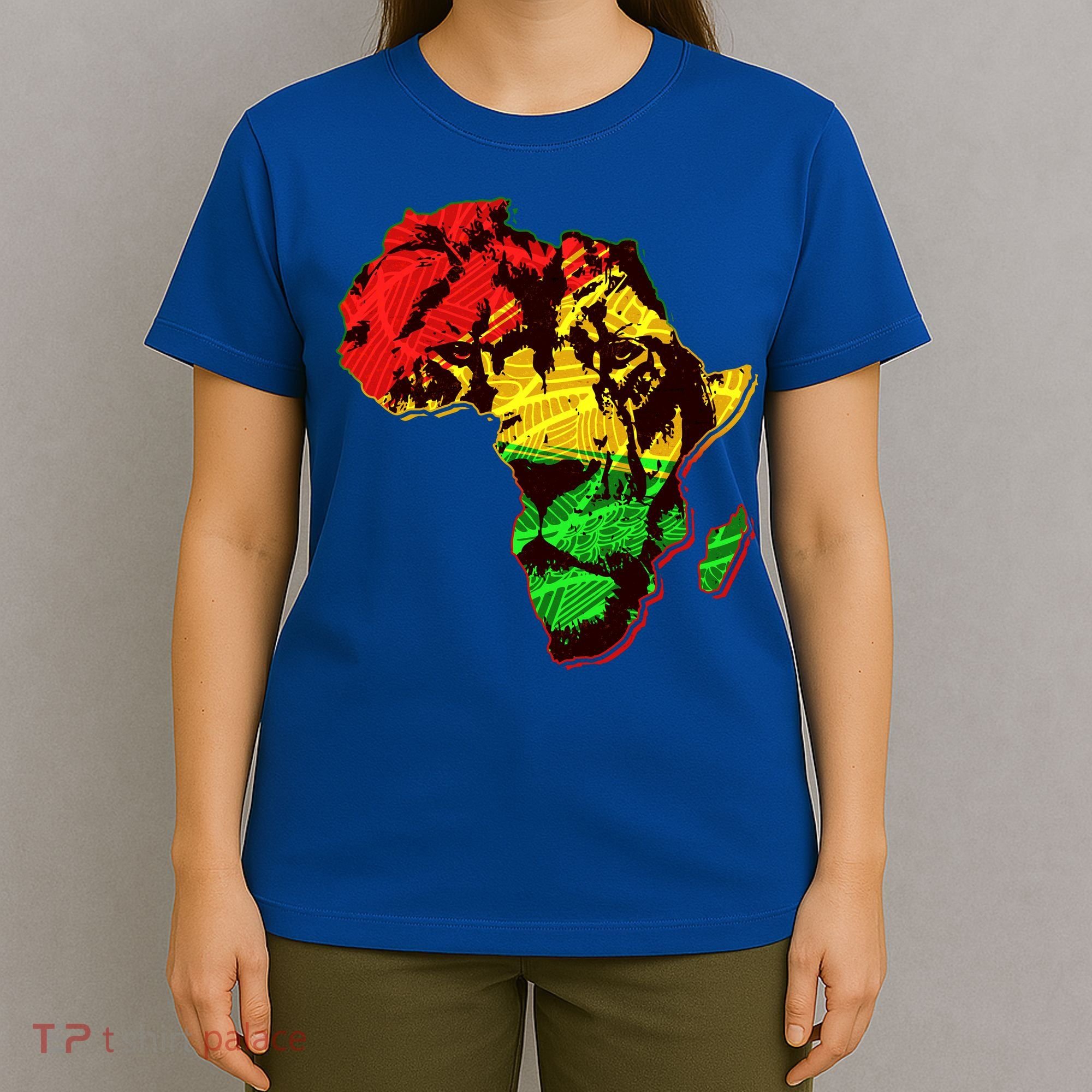 African Lion Traditional Pattern Colors T-Shirt