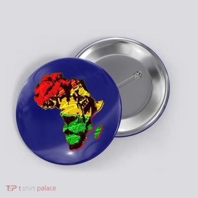 African Lion Traditional Pattern Colors Button