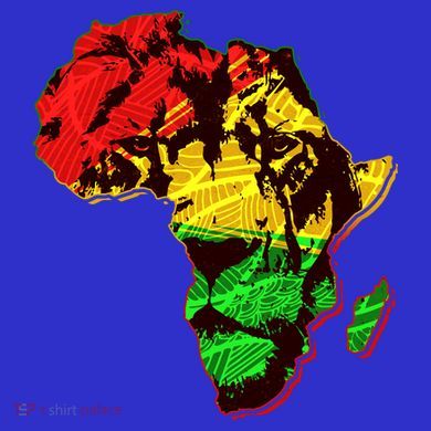 African Lion Traditional Pattern Colors Button