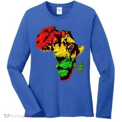 African Lion Traditional Pattern Colors Women's Long Sleeve Shirt
