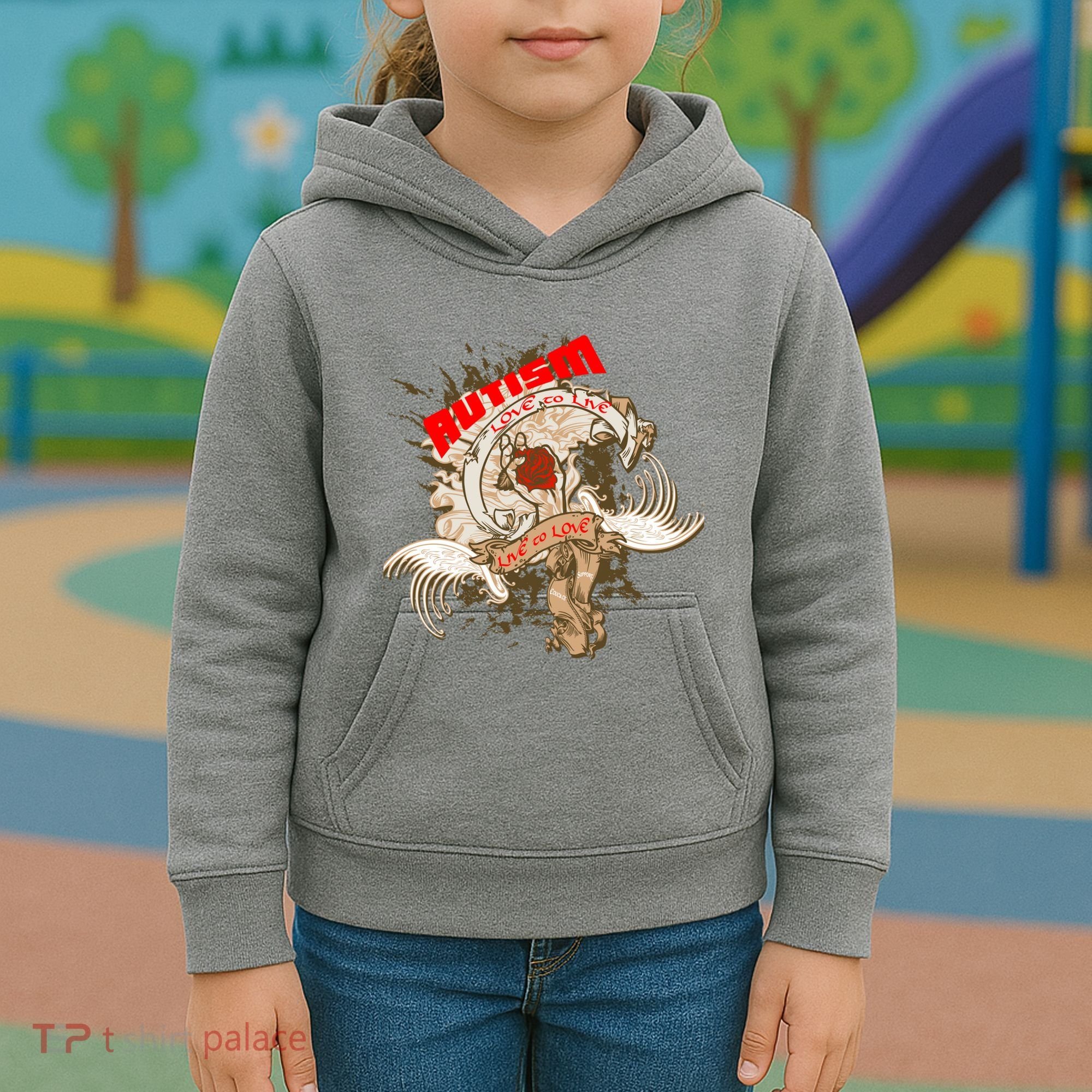Autism Love To Live Live To Love Kids Hoodie