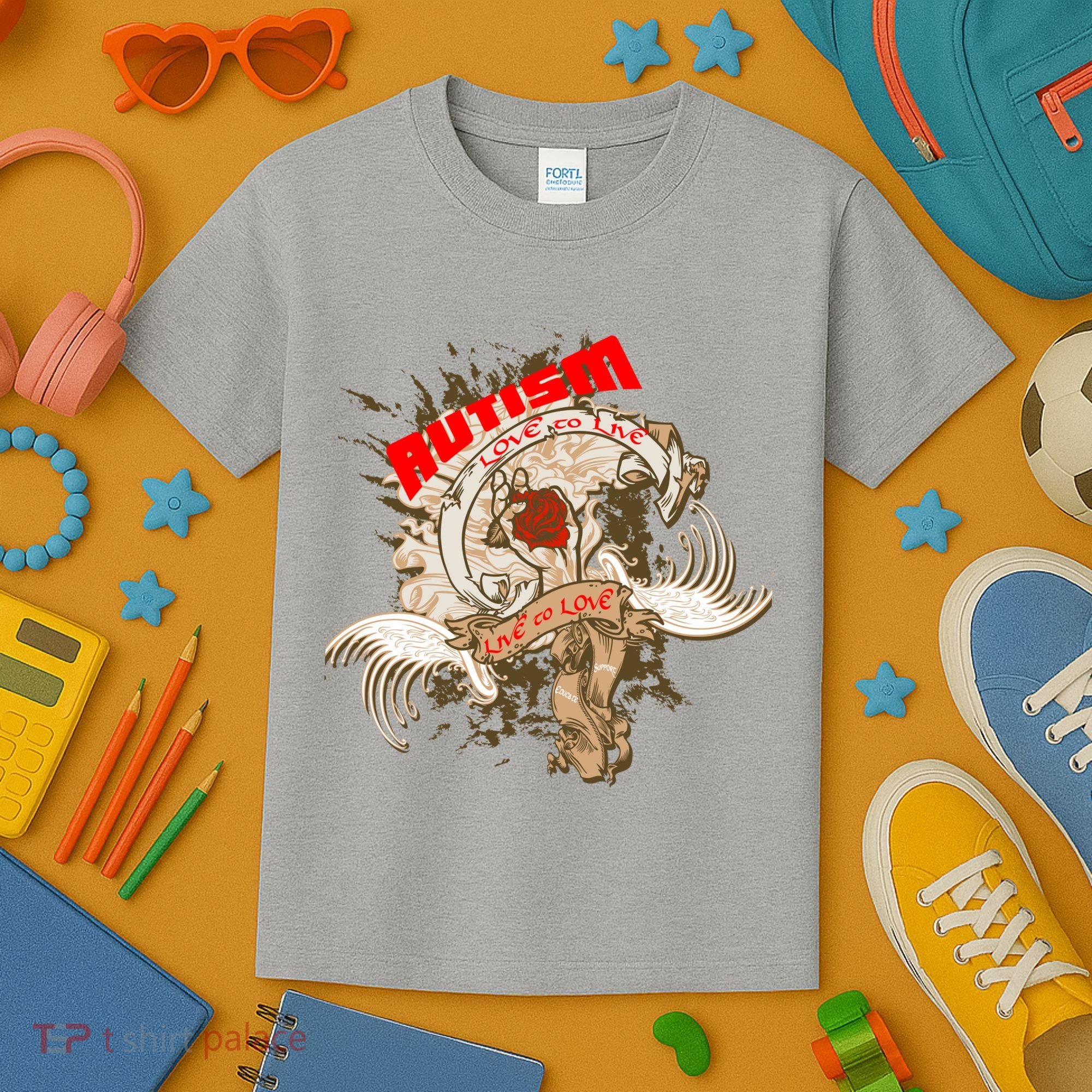 Autism Love To Live Live To Love Kids T-Shirt