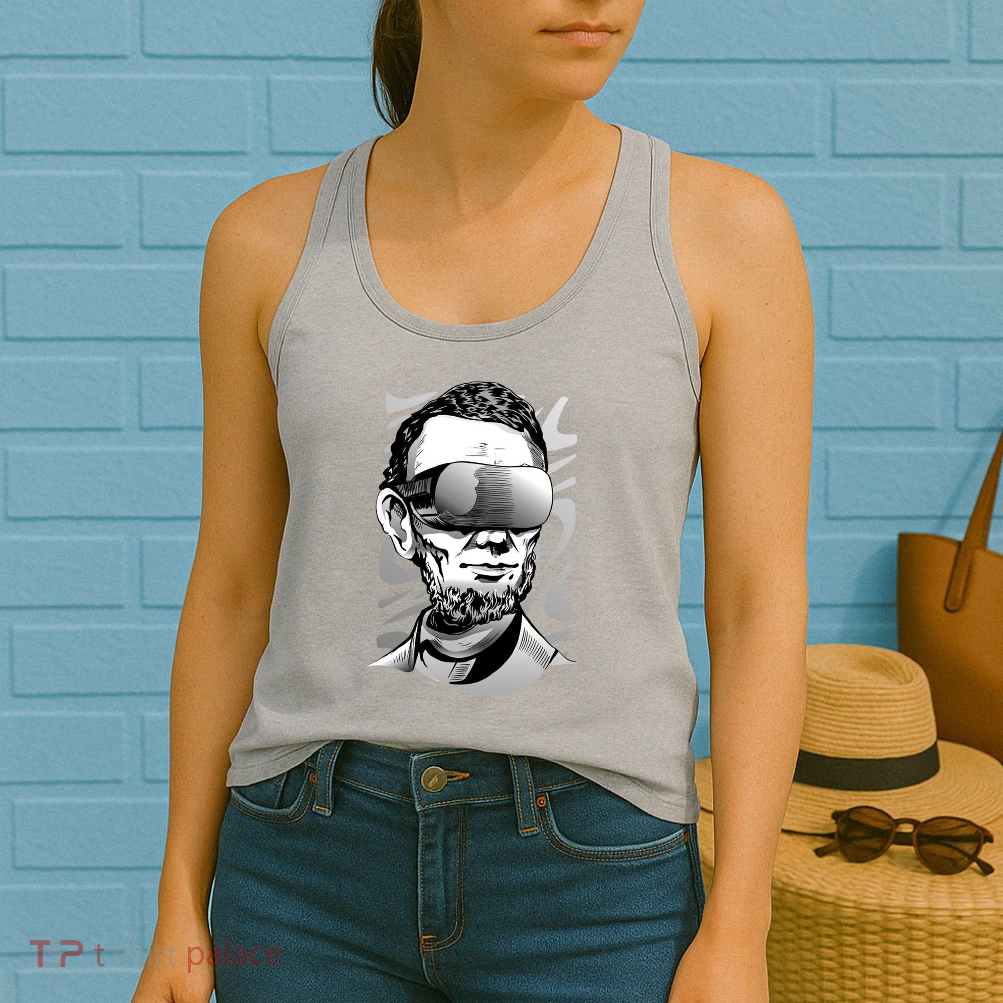 Abraham Lincoln Virtual Reality Glasses Women's Tank Top