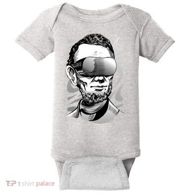 Abraham Lincoln Virtual Reality Glasses Baby Bodysuit