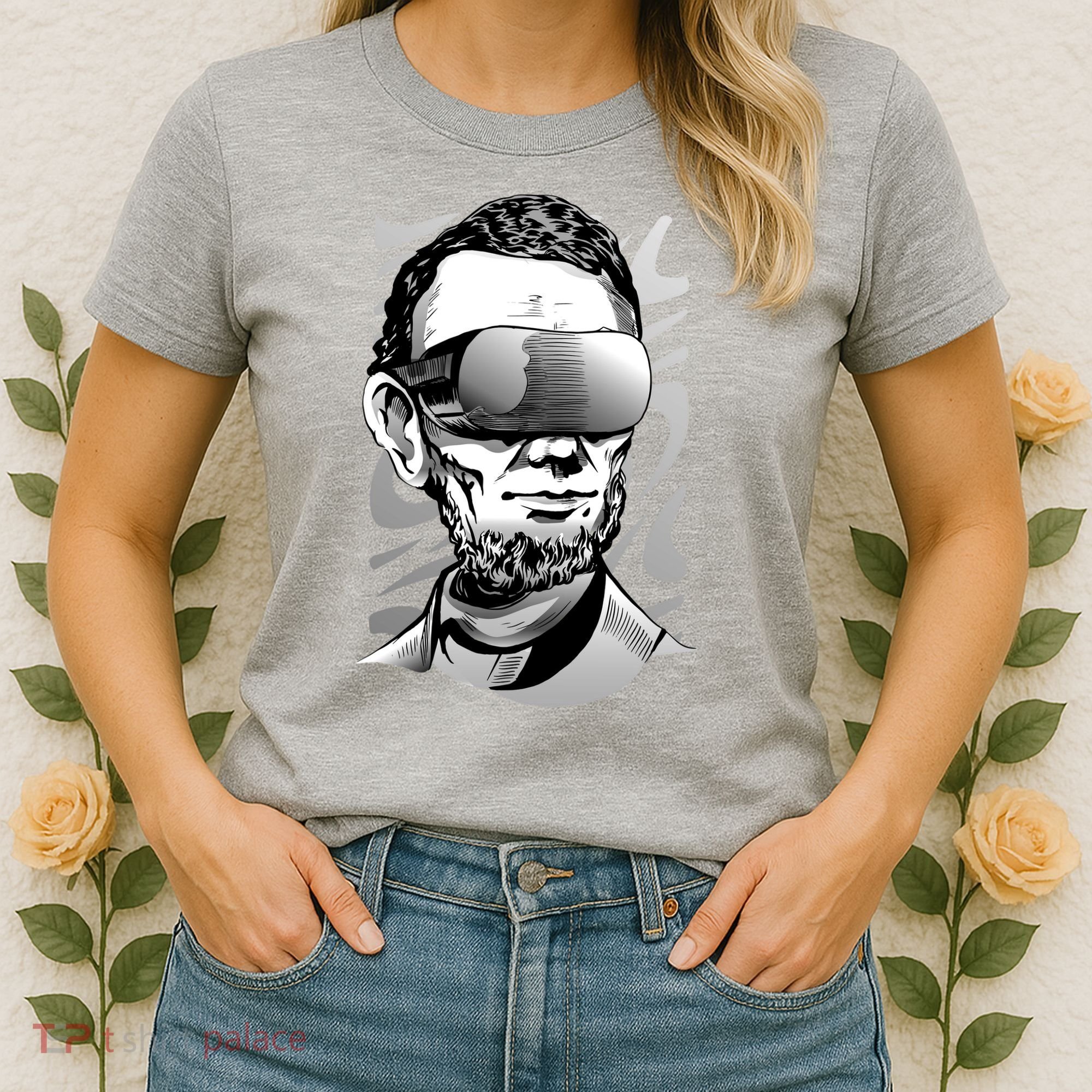 Abraham Lincoln Virtual Reality Glasses Women's T-Shirt