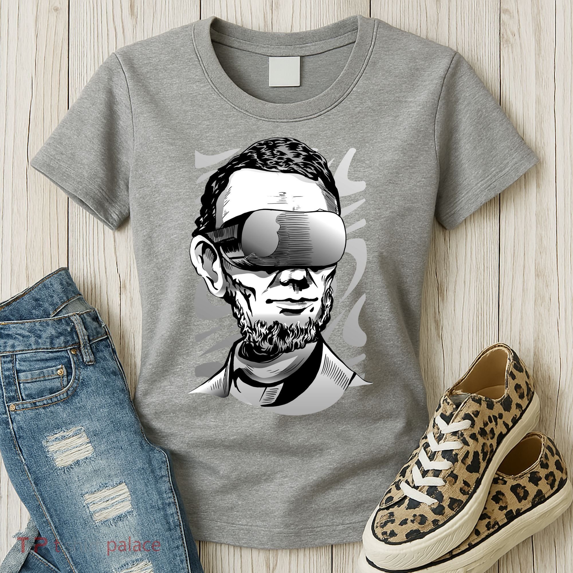 Abraham Lincoln Virtual Reality Glasses Women's T-Shirt