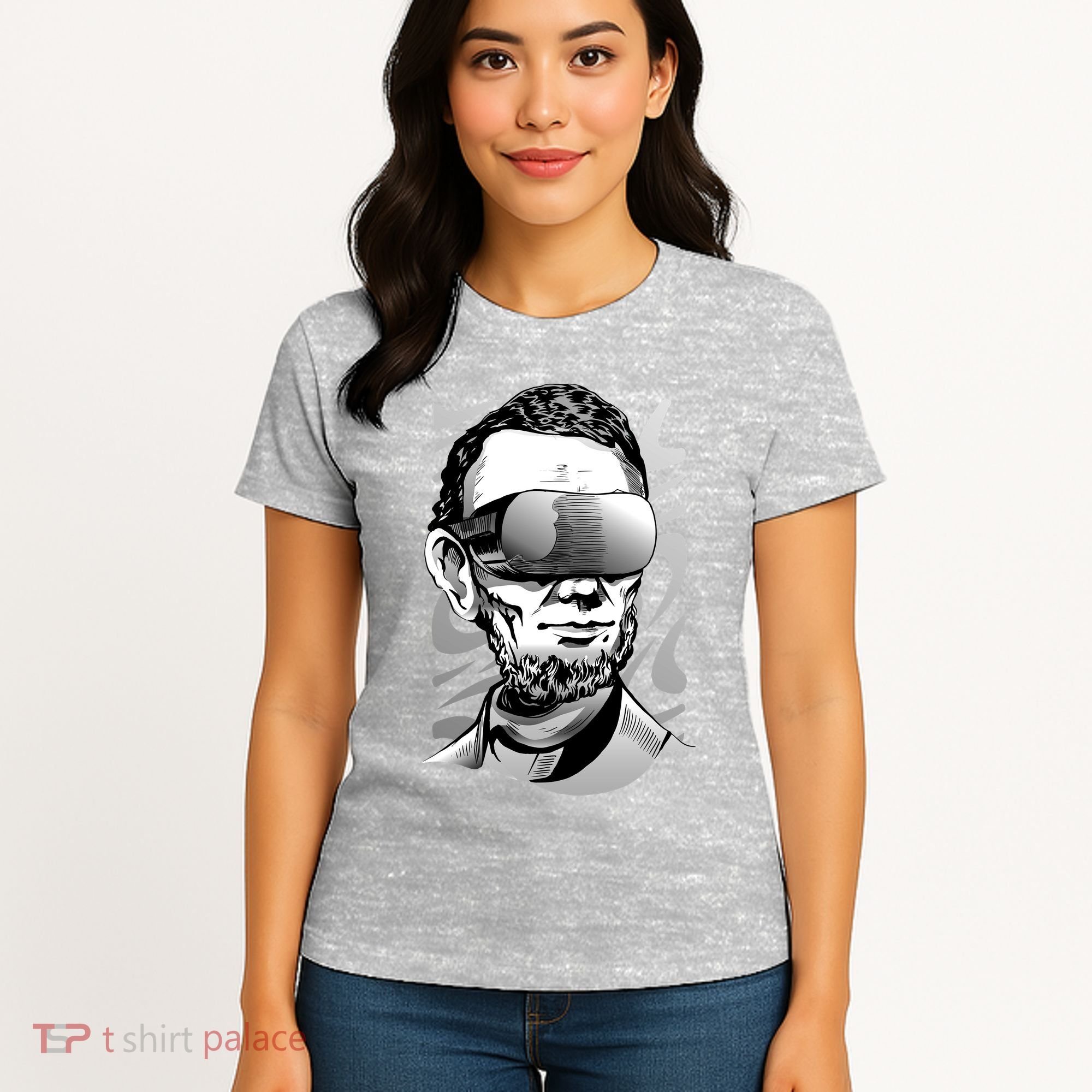 Abraham Lincoln Virtual Reality Glasses Women's T-Shirt