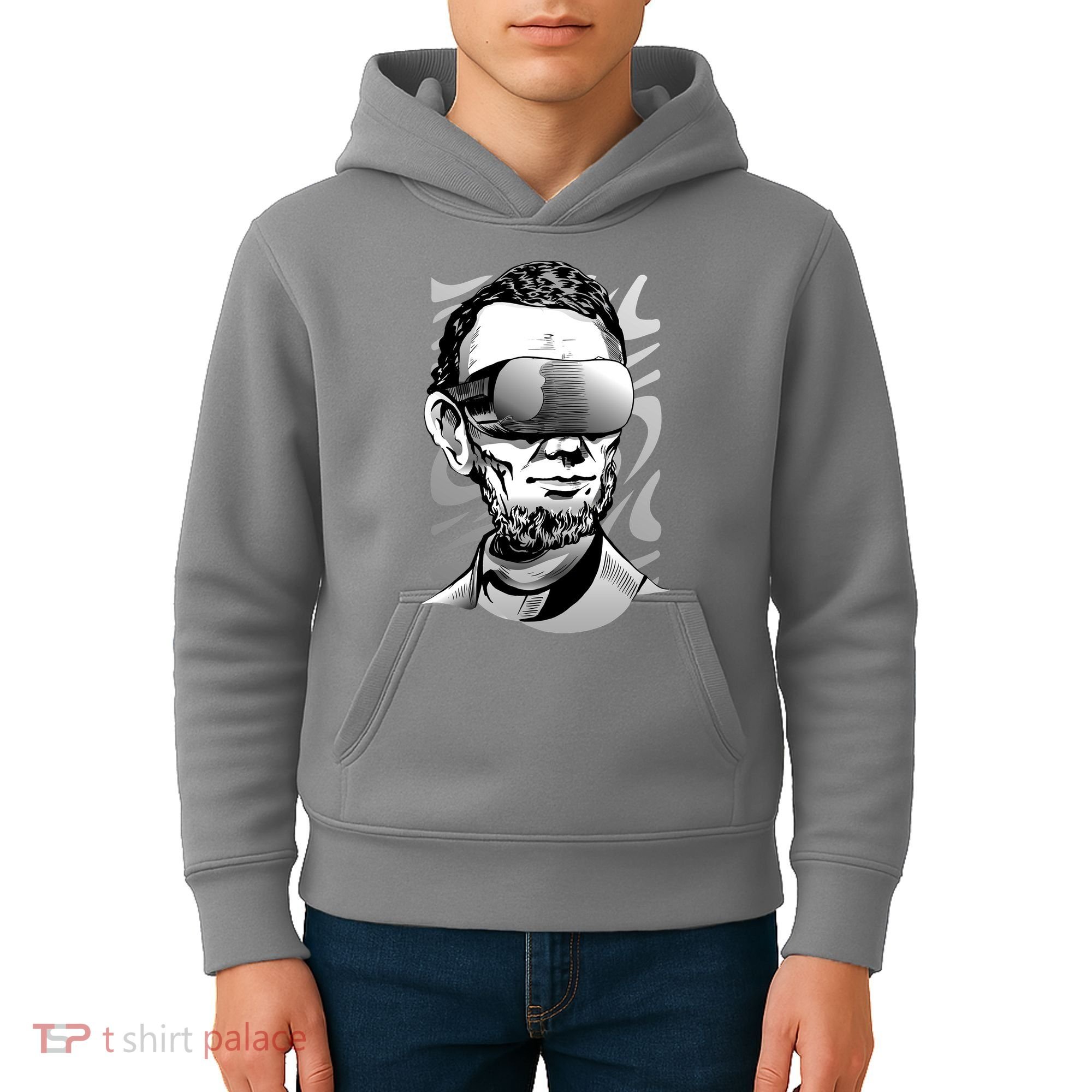 Abraham Lincoln Virtual Reality Glasses Kids Hoodie