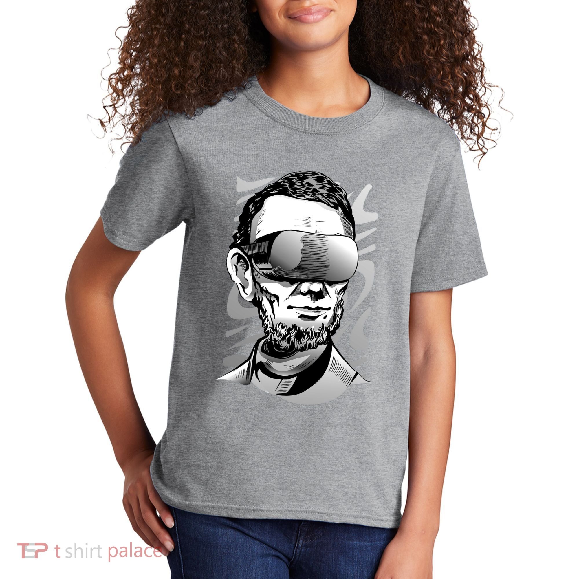Abraham Lincoln Virtual Reality Glasses Kids T-Shirt