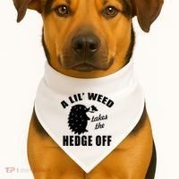 A Lil' Weed Takes The Hedge Off USA-Made Doggie Bandana thumb 1