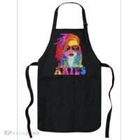 Aries Loc'd Woman Black Queen Art Zodiac Birthday Apron thumb 0