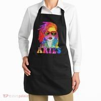 Aries Loc'd Woman Black Queen Art Zodiac Birthday Apron thumb 2