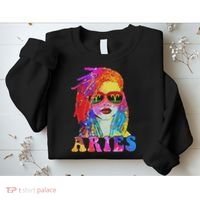 Aries Loc'd Woman Black Queen Art Zodiac Birthday Sweatshirt thumb 2