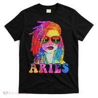 Aries Loc'd Woman Black Queen Art Zodiac Birthday T-Shirt thumb 0