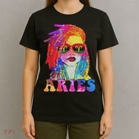 Aries Loc'd Woman Black Queen Art Zodiac Birthday T-Shirt thumb 4