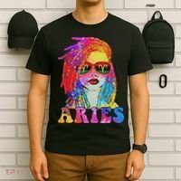 Aries Loc'd Woman Black Queen Art Zodiac Birthday T-Shirt thumb 6