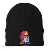 Aries Loc'd Woman Black Queen Art Zodiac Birthday Beanie thumb 0