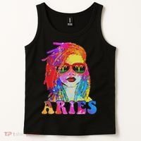 Aries Loc'd Woman Black Queen Art Zodiac Birthday Tank Top thumb 2