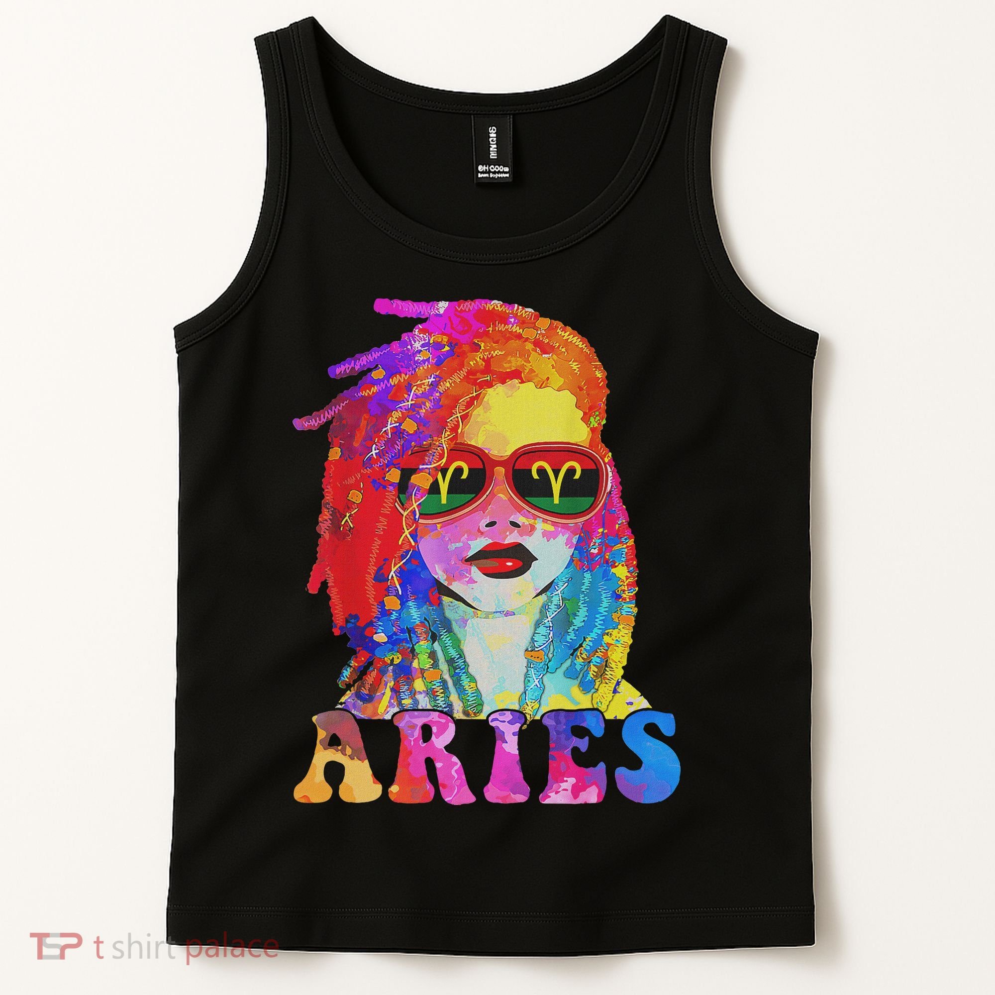 Aries Loc'd Woman Black Queen Art Zodiac Birthday Tank Top