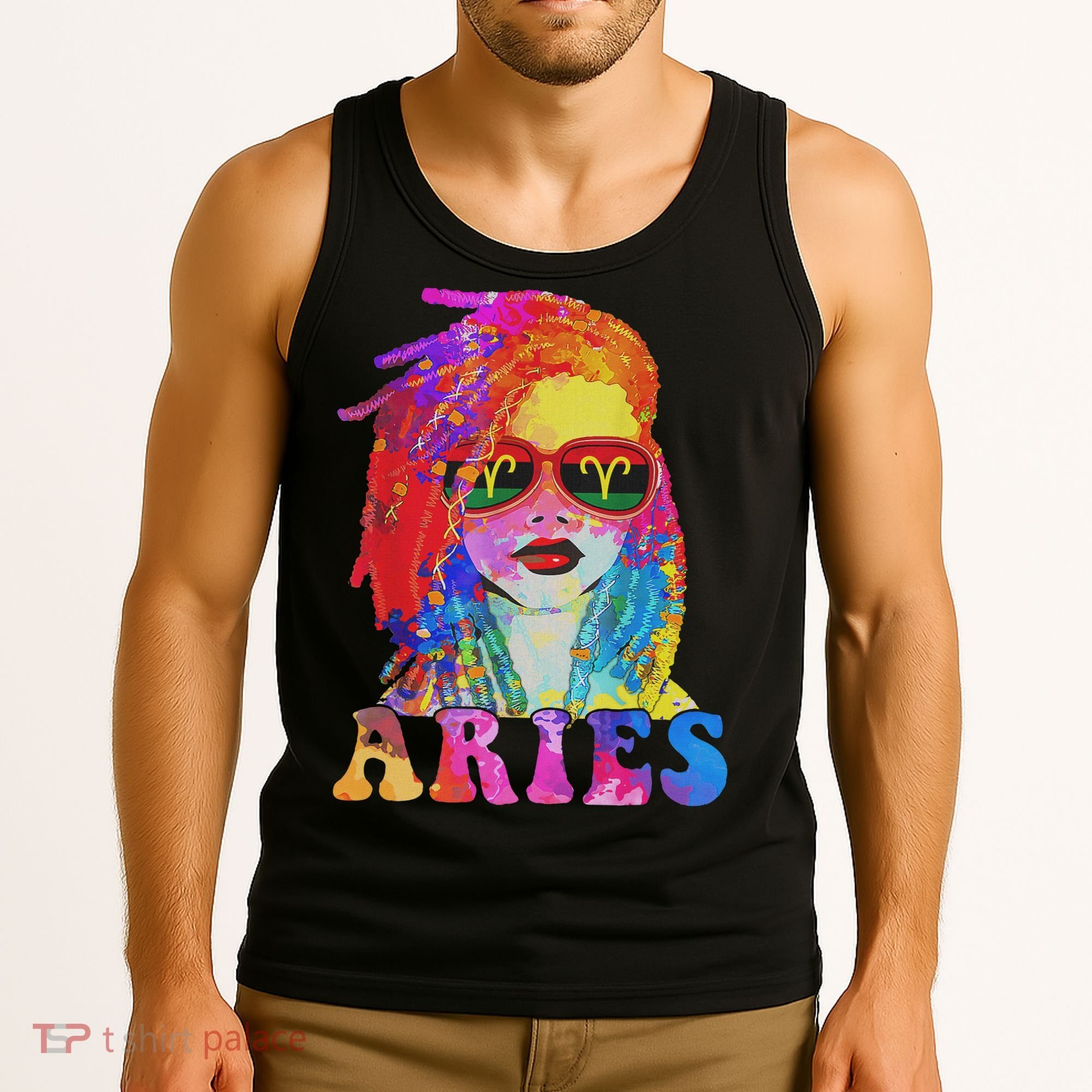 Aries Loc'd Woman Black Queen Art Zodiac Birthday Tank Top