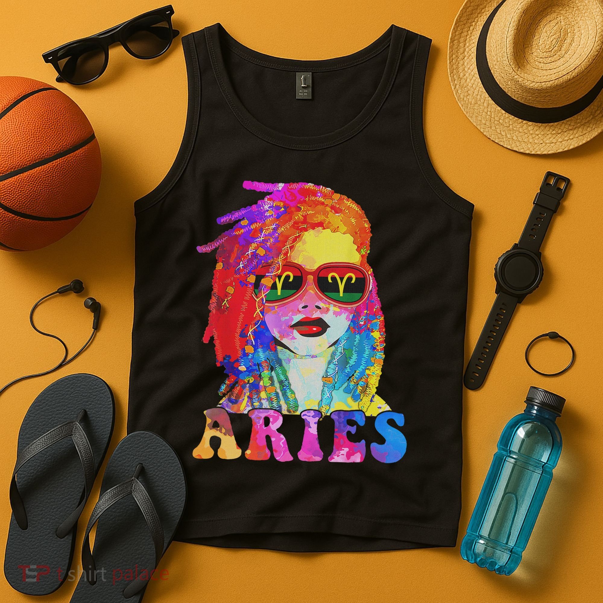 Aries Loc'd Woman Black Queen Art Zodiac Birthday Tank Top