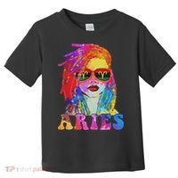 Aries Loc'd Woman Black Queen Art Zodiac Birthday Toddler T-Shirt thumb 0