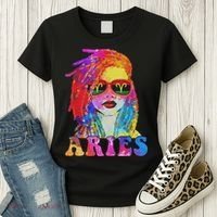 Aries Loc'd Woman Black Queen Art Zodiac Birthday Women's T-Shirt thumb 3