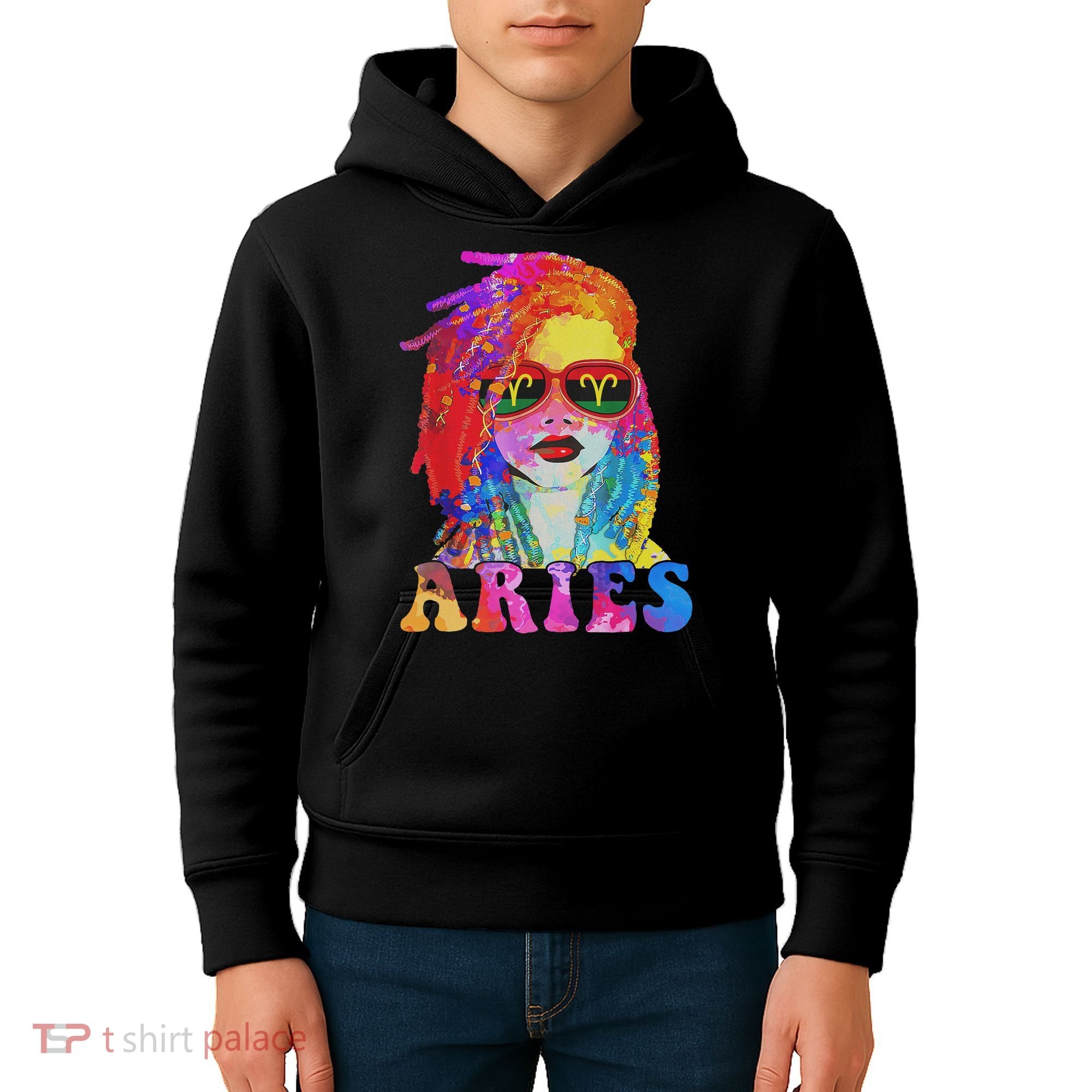 Aries Loc'd Woman Black Queen Art Zodiac Birthday Kids Hoodie