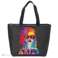 Aries Loc'd Woman Black Queen Art Zodiac Birthday Tote Bag thumb 0