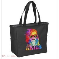 Aries Loc'd Woman Black Queen Art Zodiac Birthday Tote Bag thumb 2