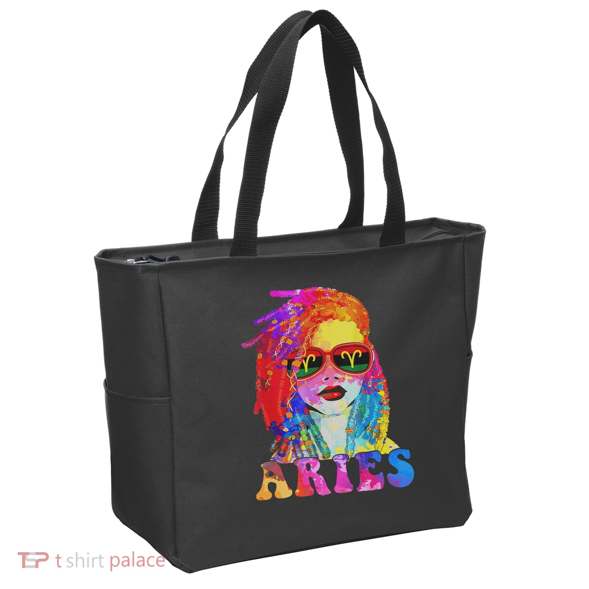 Aries Loc'd Woman Black Queen Art Zodiac Birthday Tote Bag