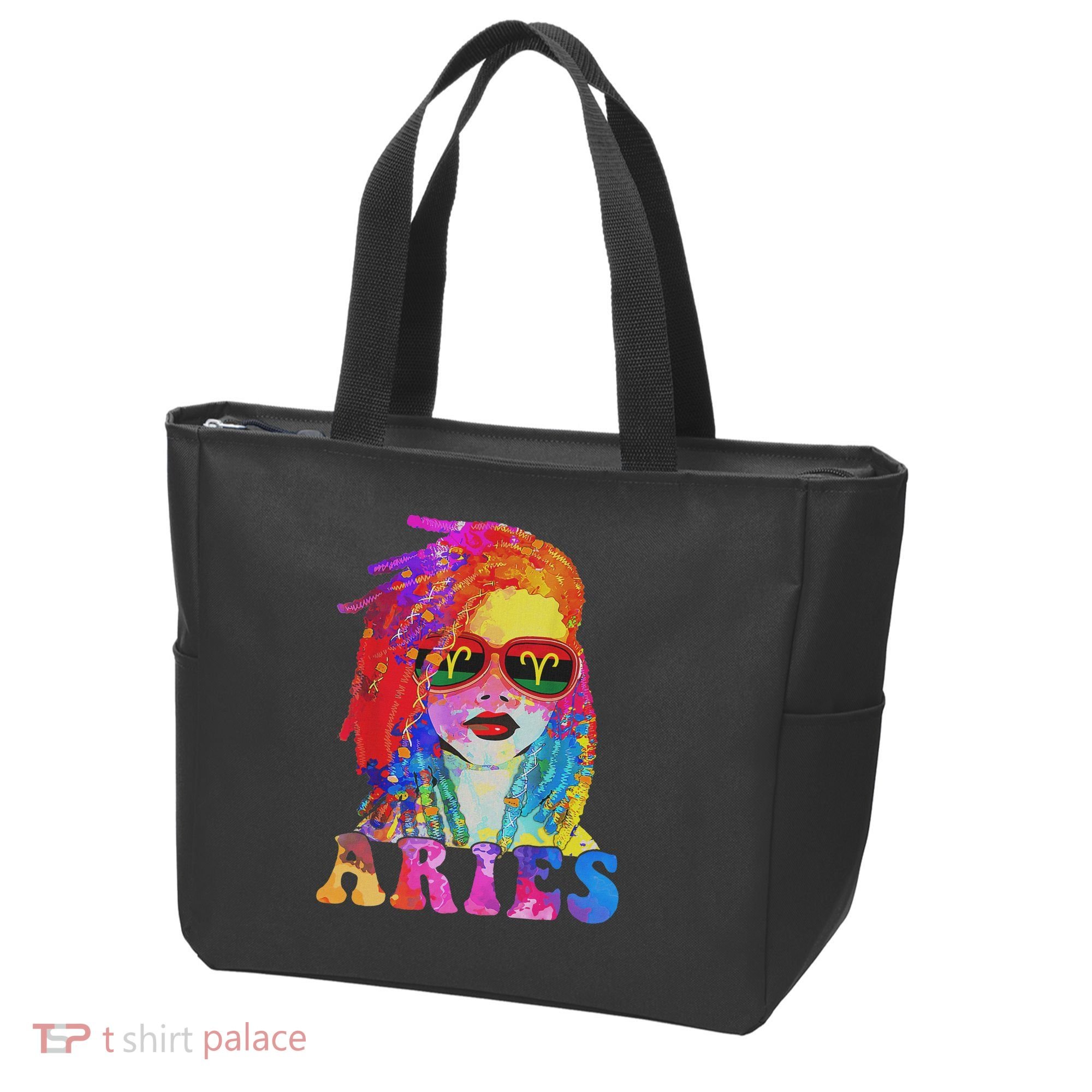 Aries Loc'd Woman Black Queen Art Zodiac Birthday Tote Bag