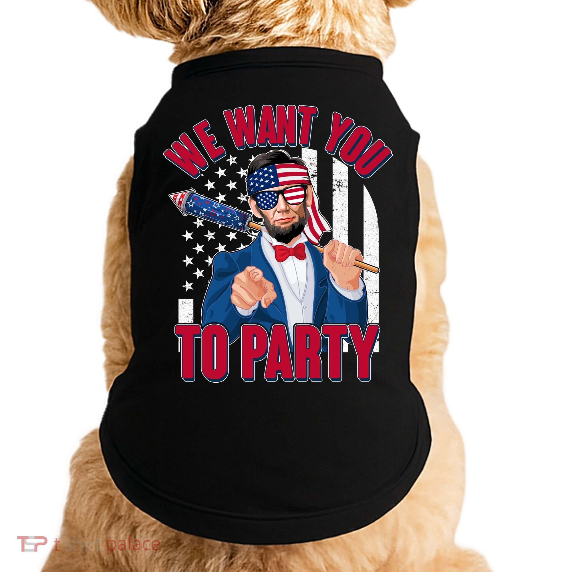 Abraham Lincoln We Want You To Party Doggie Tank