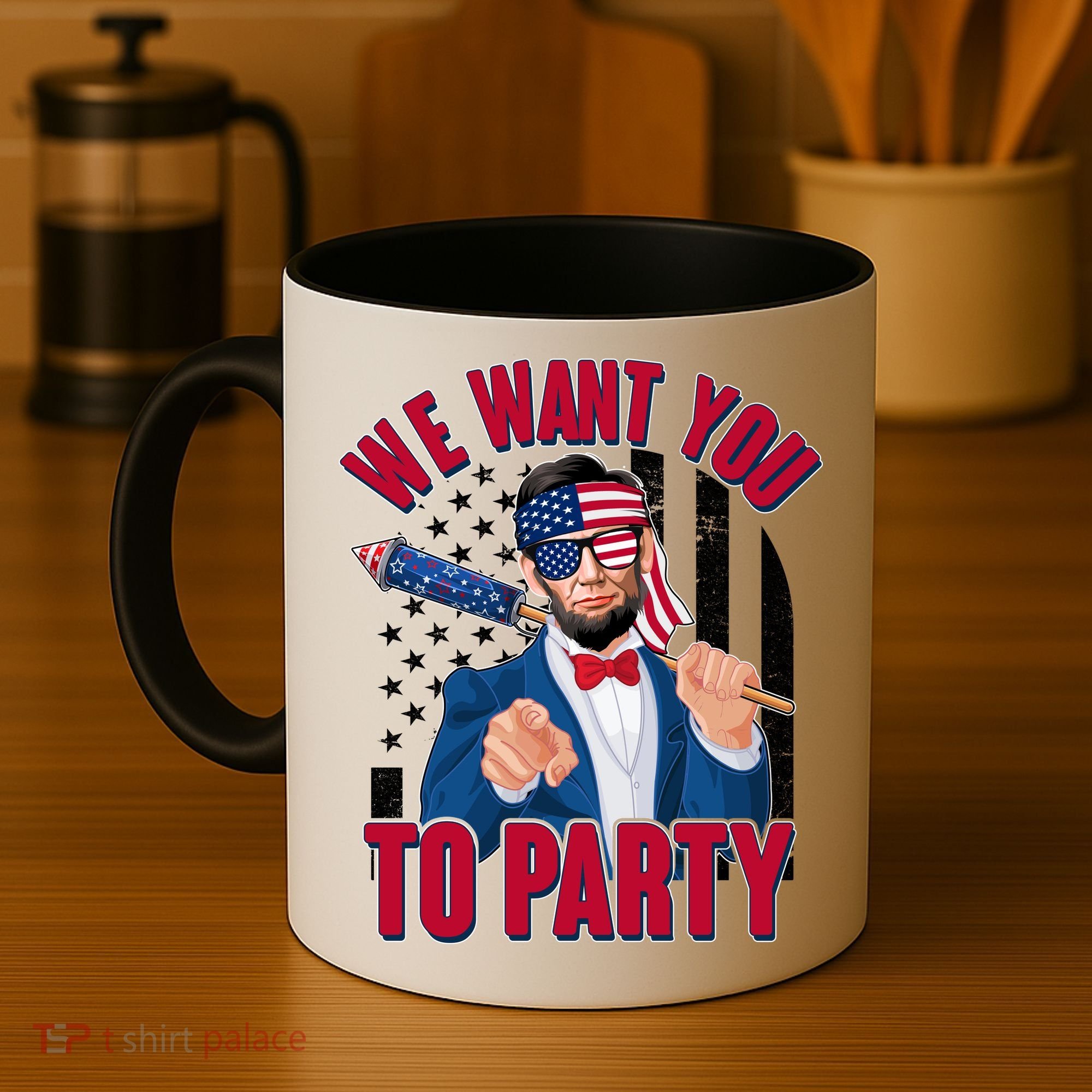 Abraham Lincoln We Want You To Party Coffee Mug