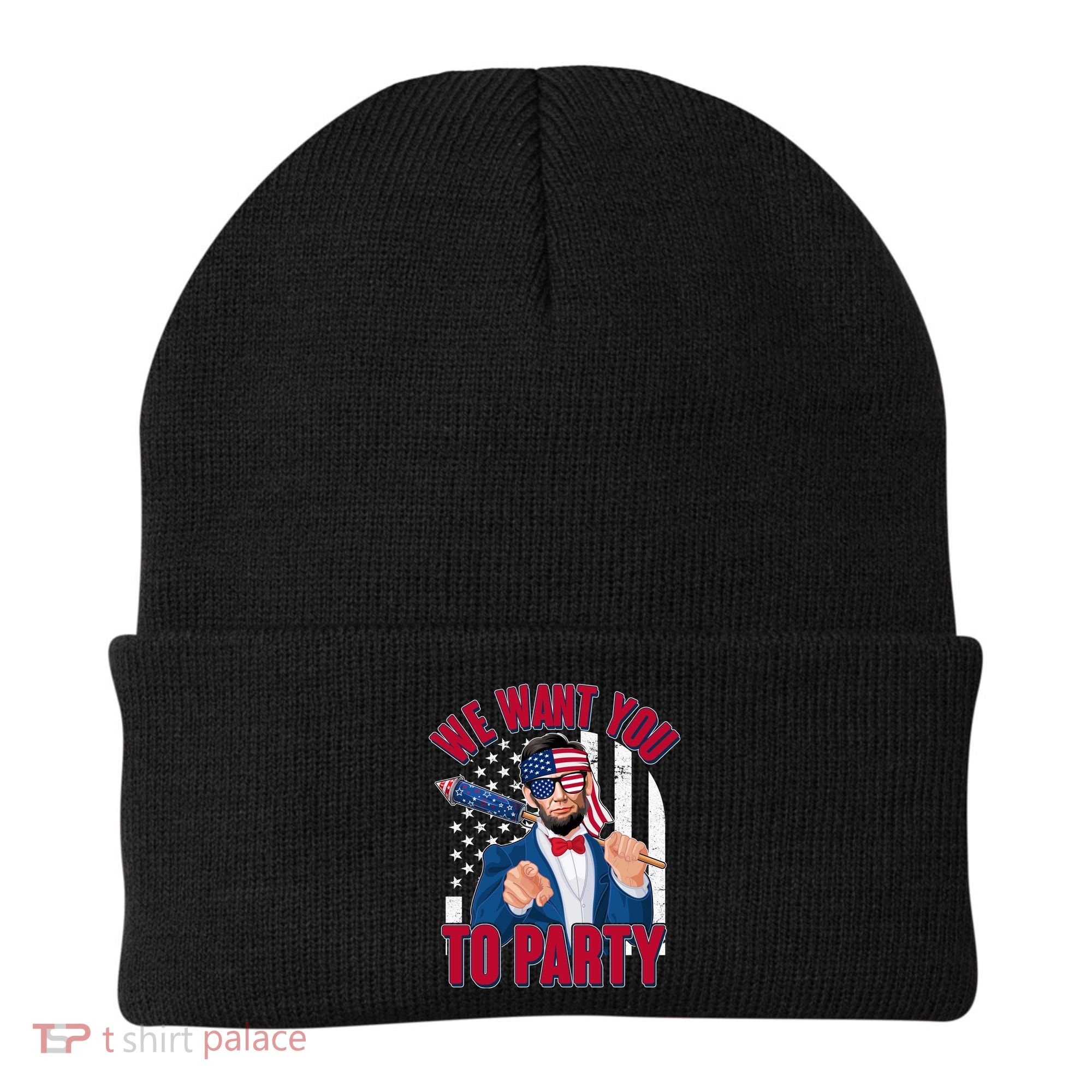 Abraham Lincoln We Want You To Party Beanie