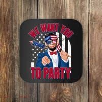 Abraham Lincoln We Want You To Party Coaster thumb 0