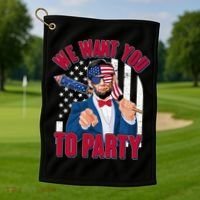 Abraham Lincoln We Want You To Party Golf Towel thumb 1