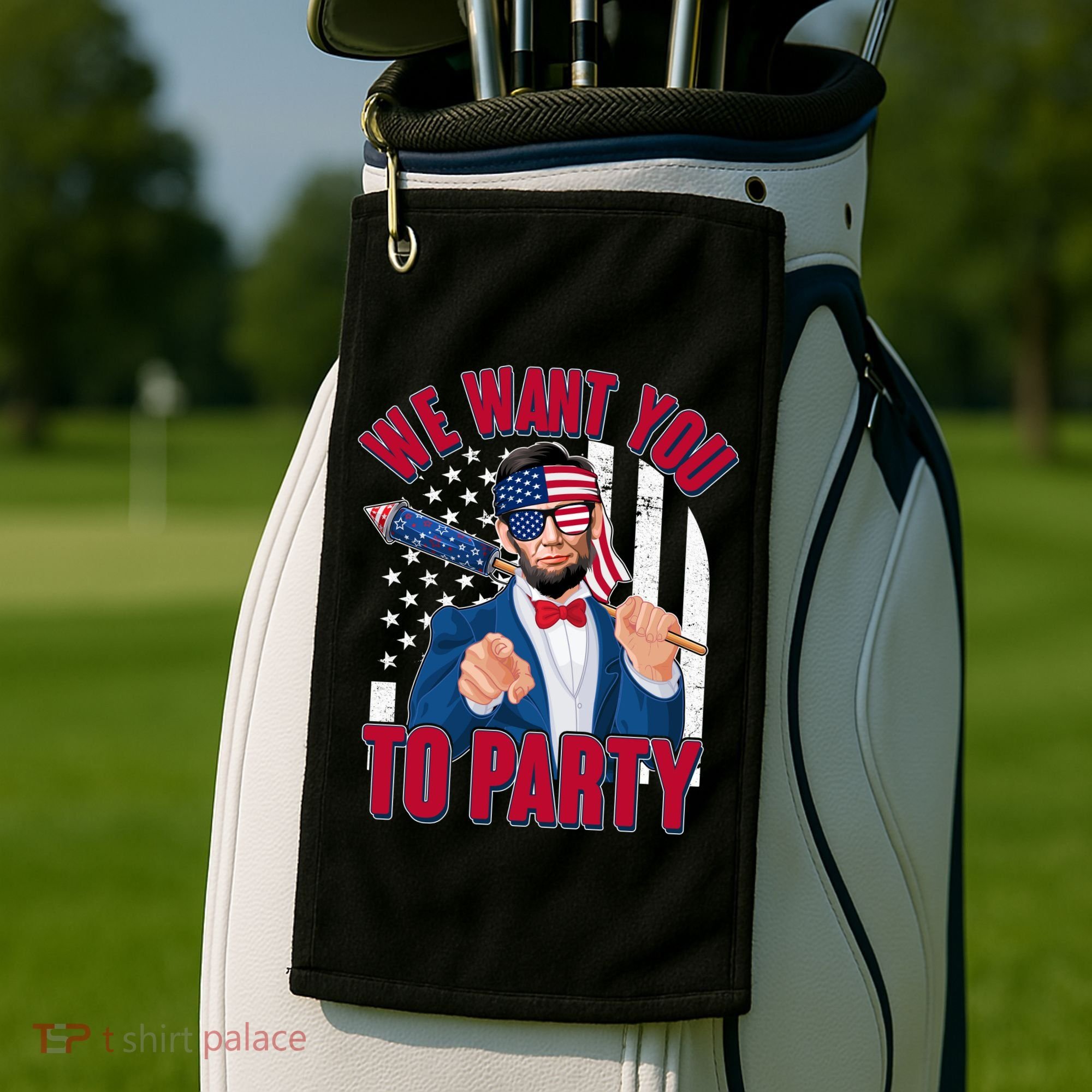 Abraham Lincoln We Want You To Party Golf Towel