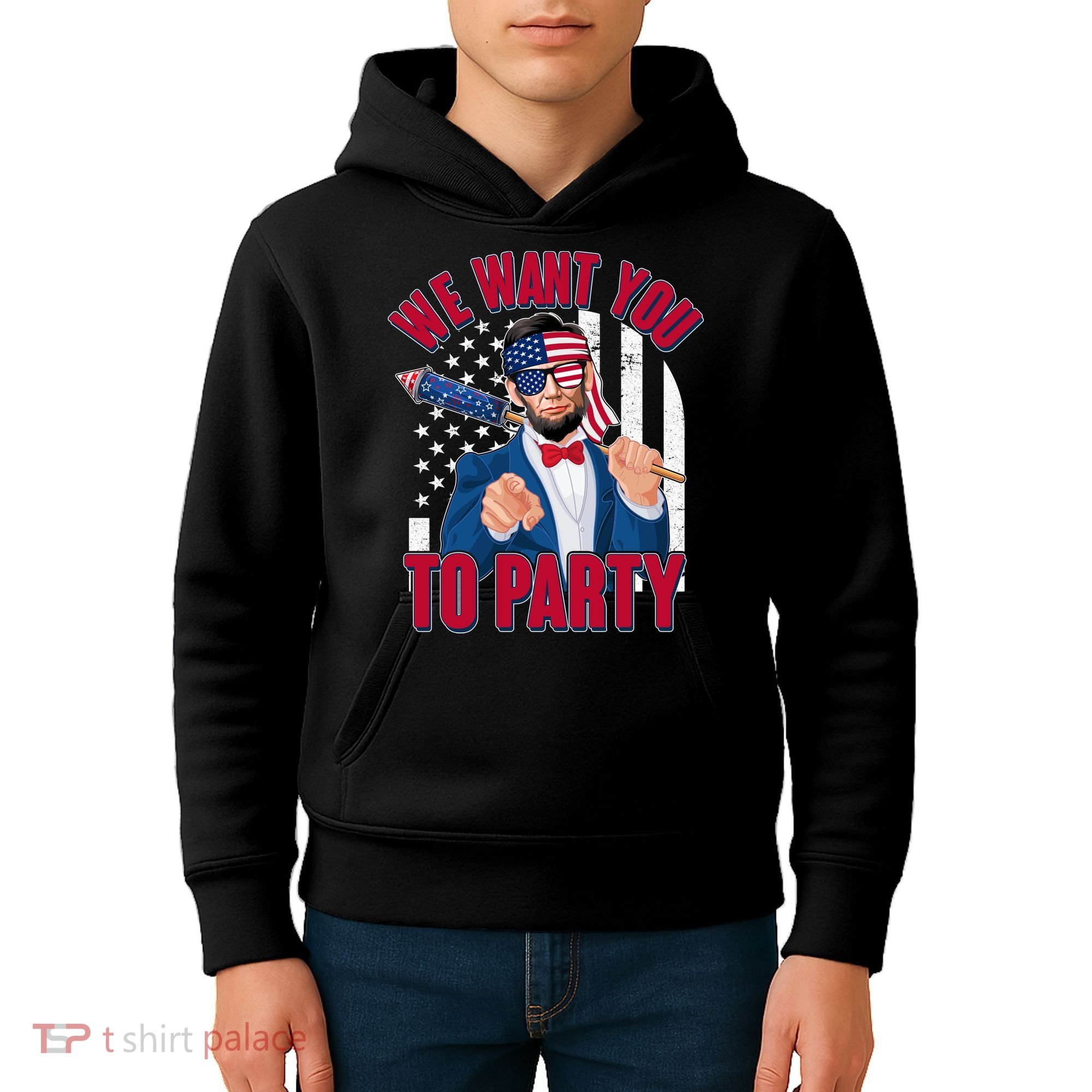 Abraham Lincoln We Want You To Party Kids Hoodie