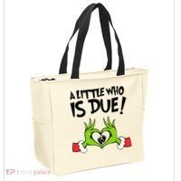 A Little Who Is Due Christmas Pregnancy Tote Bag thumb 2