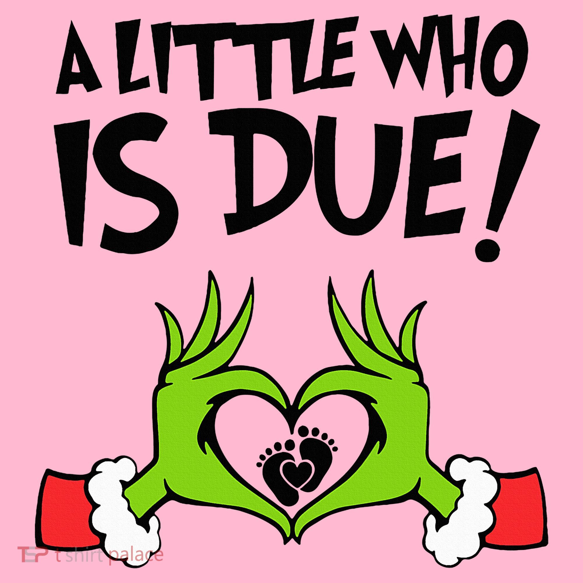 A Little Who Is Due Christmas Pregnancy Coaster