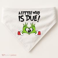 A Little Who Is Due Christmas Pregnancy USA-Made Doggie Bandana thumb 0
