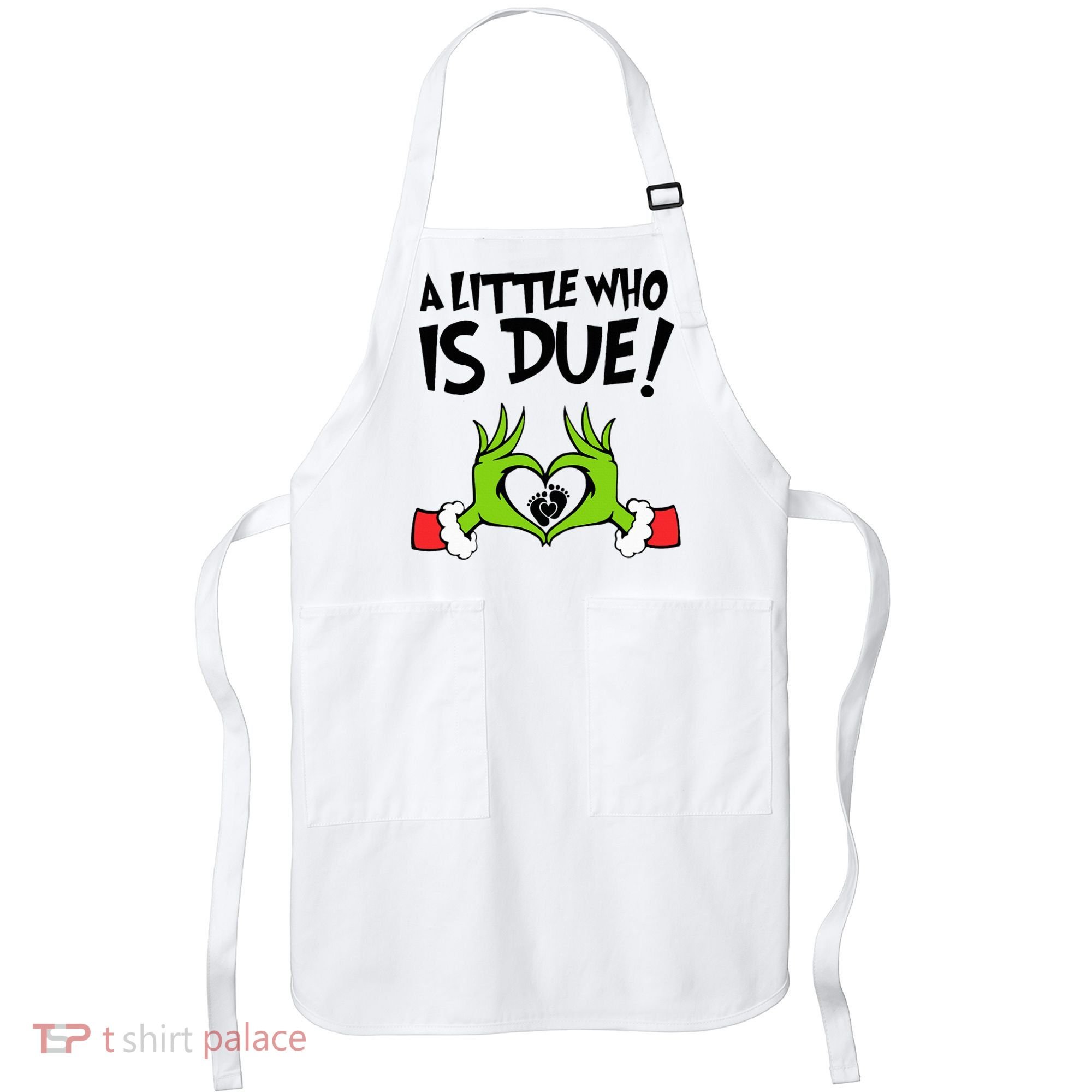 A Little Who Is Due Christmas Pregnancy Apron