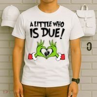 A Little Who Is Due Christmas Pregnancy T-Shirt thumb 6