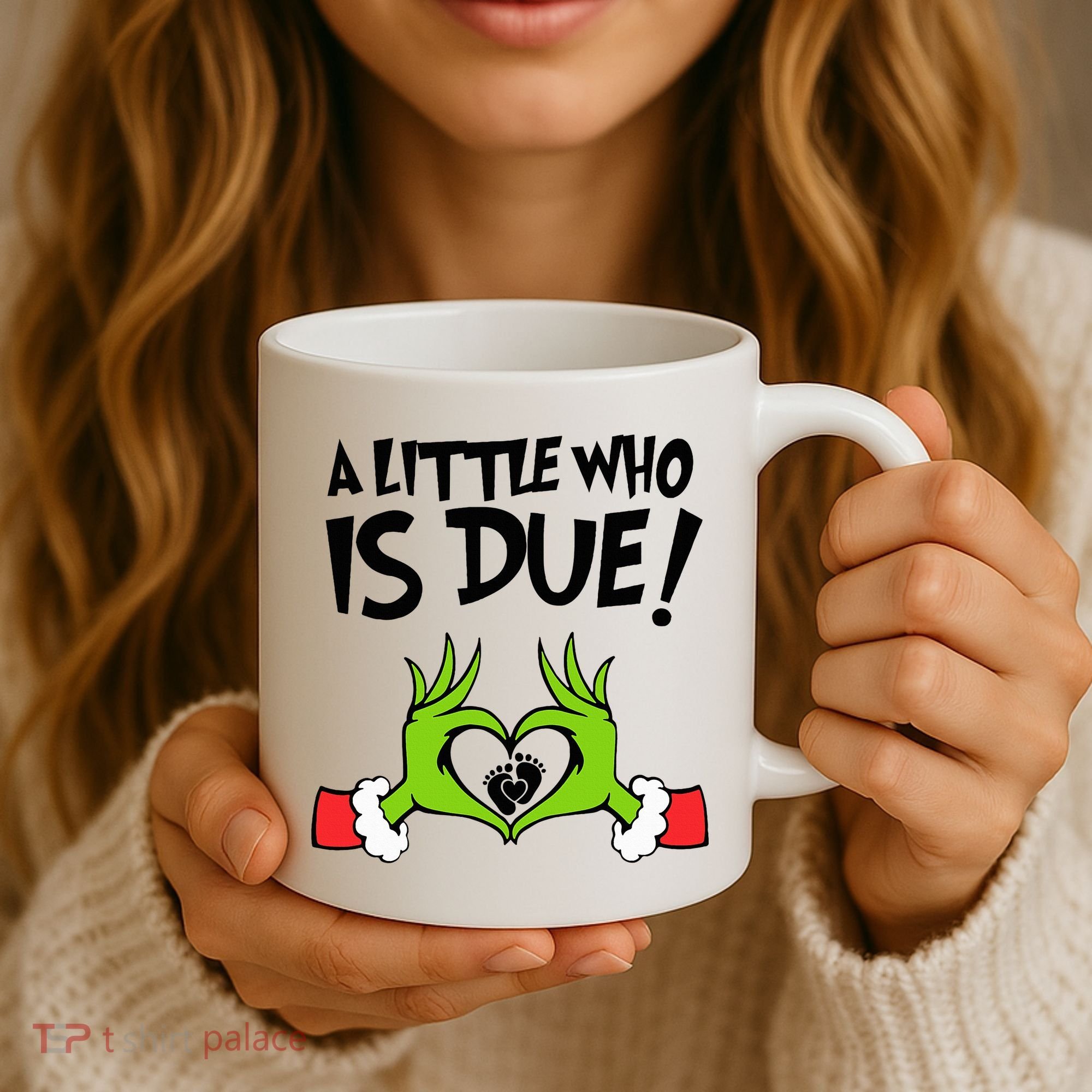 A Little Who Is Due Christmas Pregnancy Coffee Mug