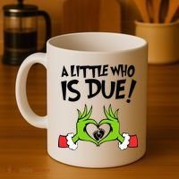 A Little Who Is Due Christmas Pregnancy Coffee Mug thumb 4